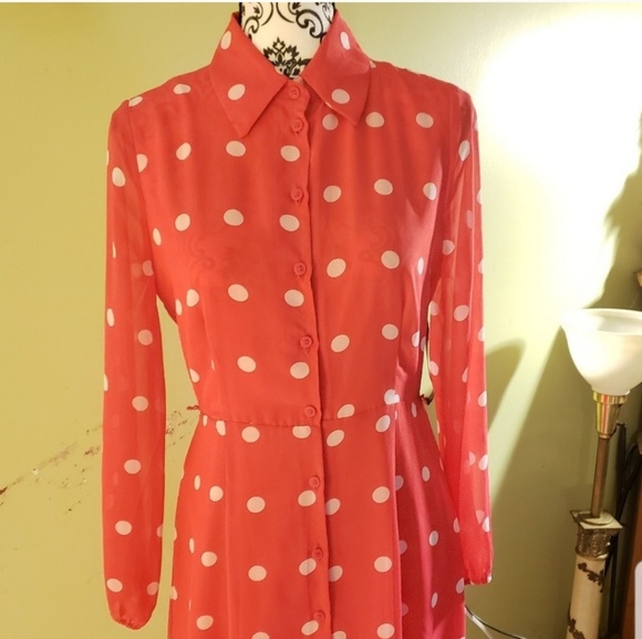 Long Eva Mendes Polka Dot Dress 👗 - Picture 2 of 8